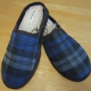 Dearfoams Memory Foam Slippers Plaid Clogs Washable NEW Men's Small 7-8